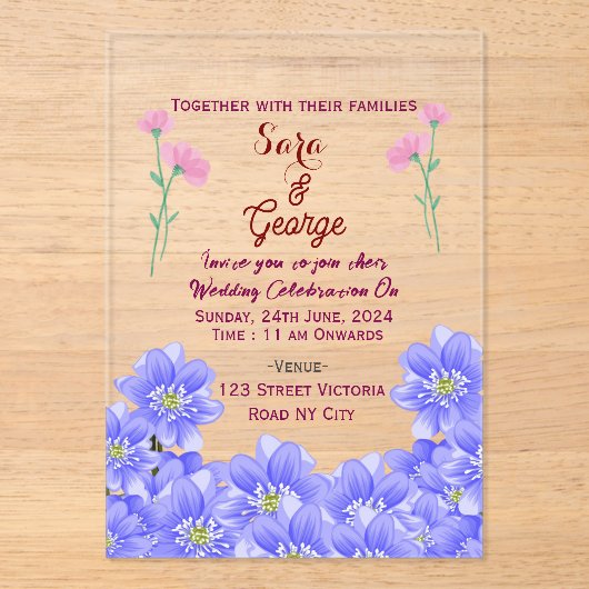 Acrylic Wedding Invitations Acryleinladungen (Vorderseite)