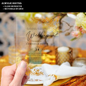 ACRYLIC Wedding Invites Gold Lace Elegantes Highli Acryleinladungen