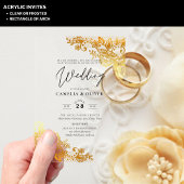 ACRYLIC Wedding Invites Gold Lace Elegantes Highli Acryleinladungen