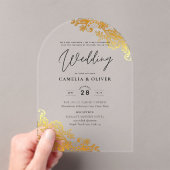 ACRYLIC Wedding Invites Gold Lace Elegantes Highli Acryleinladungen (Insitu (Handheld))