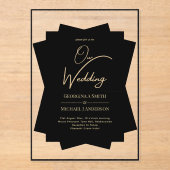 ACRYLIC Wedding lädt BLACK GOLD ein einzigartiges, Acryleinladungen (Vorderseite)
