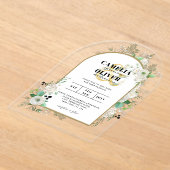 ACRYLIC Wedding lädt Boho White Roses Rustikal ein Acryleinladungen (Ablage )