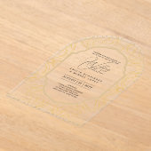 ACRYLIC Wedding lädt den BLACK TEXT Fett Initialen Acryleinladungen (Ablage )