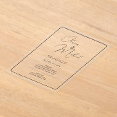 ACRYLIC Wedding lädt den BLACK TEXT Fett Initialen Acryleinladungen (Ablage )