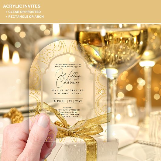 ACRYLIC Wedding lädt den BLACK TEXT Fett Initialen Acryleinladungen