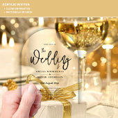 ACRYLIC Wedding lädt den BLACK TEXT Fett Initialen Acryleinladungen