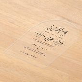 ACRYLIC Wedding lädt den BLACK TEXT Fett Initialen Acryleinladungen (Ablage )