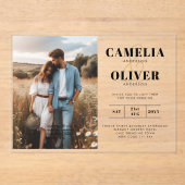 ACRYLIC Wedding lädt FOTO Qr Code UAWG Acryleinladungen (Vorderseite)