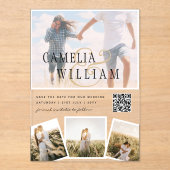 ACRYLIC Wedding lädt FOTO Qr Code UAWG Acryleinladungen (Vorderseite)