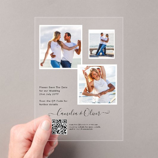 ACRYLIC Wedding lädt FOTO Qr Code UAWG Acryleinladungen (Insitu (Handheld))