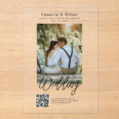ACRYLIC Wedding lädt FOTO Qr Code UAWG Acryleinladungen (Vorderseite)