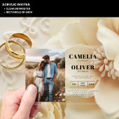 ACRYLIC Wedding lädt FOTO Qr Code UAWG Acryleinladungen