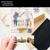 ACRYLIC Wedding lädt FOTO Qr Code UAWG Acryleinladungen