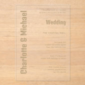 ACRYLIC Wedding lädt GOLD TEXT Bold Modern ein Acryleinladungen (Vorderseite)