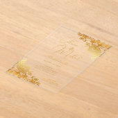 ACRYLIC Wedding lädt Gold Text Lace Elegant ein Acryleinladungen (Ablage )