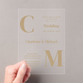 ACRYLIC Wedding lädt GOLD TEXT Minimal kühl ein Acryleinladungen (Insitu (Handheld))