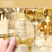 ACRYLIC Wedding lädt GOLD Verziert Elegant Extrava Acryleinladungen