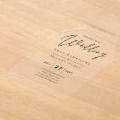 ACRYLIC Wedding lädt Minimalistische moderne Clear Acryleinladungen (Ablage )