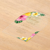 ACRYLIC Wedding lädt Tropical Gold Leaf Beach ein Acryleinladungen (Ablage )