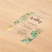 ACRYLIC Wedding lädt Tropical Gold Leaf Beach ein Acryleinladungen (Ablage )