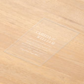 ACRYLIC Wedding lädt WHITE TEXT Fett Initialen ein Acryleinladungen (Ablage )
