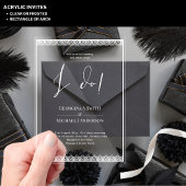 ACRYLIC Wedding lädt WHITE TEXT Lace Modern ein Acryleinladungen