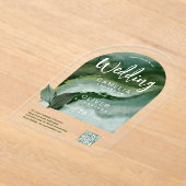 ACRYLIC WEDDING Nature Green QR Code UAWG Website Acryleinladungen (Ablage )