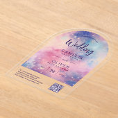 ACRYLIC WEDDING Starry Night Pink Blue QRCode UAWG Acryleinladungen (Ablage )