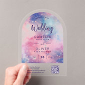 ACRYLIC WEDDING Starry Night Pink Blue QRCode UAWG Acryleinladungen (Insitu (Handheld))