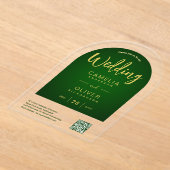 ACRYLIC WEDING Emerald Gold QR Code UAWG-Website Acryleinladungen (Ablage )