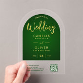 ACRYLIC WEDING Emerald Gold QR Code UAWG-Website Acryleinladungen (Insitu (Handheld))