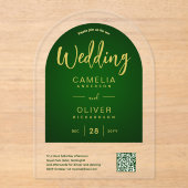 ACRYLIC WEDING Emerald Gold QR Code UAWG-Website Acryleinladungen (Vorderseite)