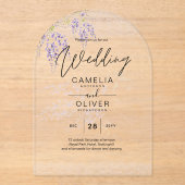 ACRYLIC Wedings Invites Wisteria Blume Klare Acryleinladungen (Vorderseite)