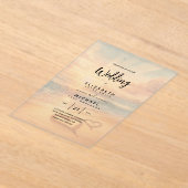 ACRYLIC Wedite Invite Tropical Beach Sunset Ocean Acryleinladungen (Ablage )