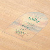 ACRYLIC Wedite Invite Tropical Beach Sunset Ocean Acryleinladungen (Ablage )