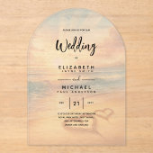 ACRYLIC Wedite Invite Tropical Beach Sunset Ocean Acryleinladungen (Vorderseite)