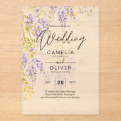 ACRYLIC Wedites Invites Wisteria Lila Flora Acryleinladungen (Vorderseite)
