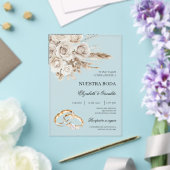 Acrylic White Floral Spanish Wedding Invitation Acryleinladungen (In Situ (Hochzeit))