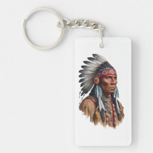 Acrylischer Schlüsselanhänger - Indianer