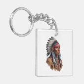 Acrylischer Schlüsselanhänger - Indianer (Vorderseite links)