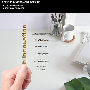 Acrylklare Tech-Innovation Unternehmensveranstaltu Acryleinladungen