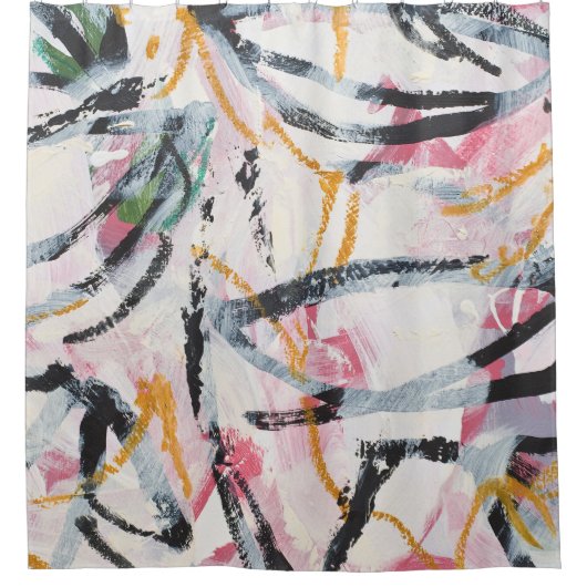 Acrylmaldesign-Element Duschvorhang (Vorderseite)