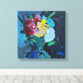 Acrylmalerei, Blume Leinwanddruck (Insitu (Holzboden))