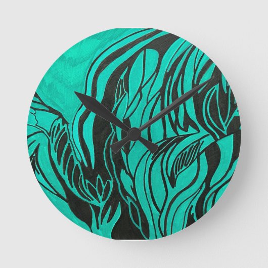 Acrylmalerei Runde Wanduhr (Vorderseite)