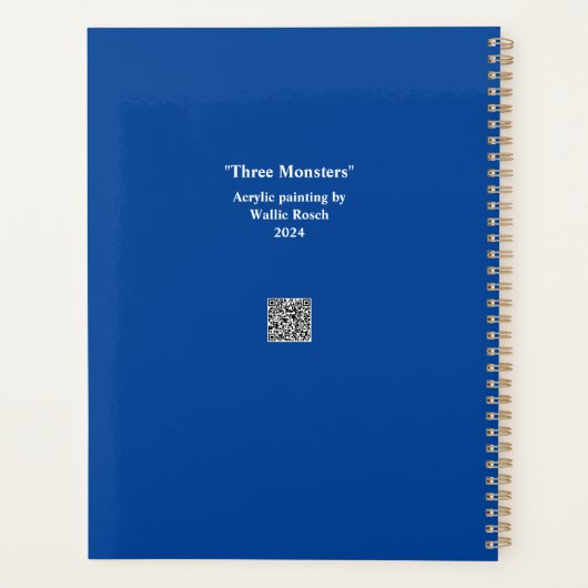 Acrylmalerei "Three Monsters" Planer (Rückseite)
