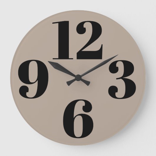 Acrylmauer - Beige Hintergrund - große Anzahl Wanduhr (Vorderseite)