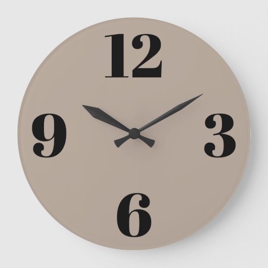 Acrylmauer - Beige Hintergrund Große Wanduhr (Vorderseite)
