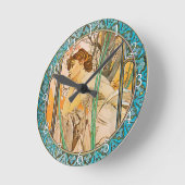 Acrylmauer Jugendstil Alphonse Mucha 21 Runde Wanduhr (Winkel)