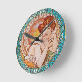 Acrylmauer Jugendstil Alphonse Mucha 22 Runde Wanduhr (Winkel)