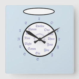 Acrylmauer / Metallbaustein Quadratische Wanduhr